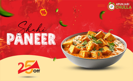 Flat 25% off on food bill. Enjoy Chinese, Rolls, North Indian cuisines! 